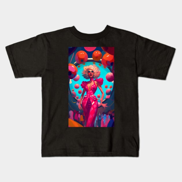 drag queen playfull Kids T-Shirt by PenguiQueer